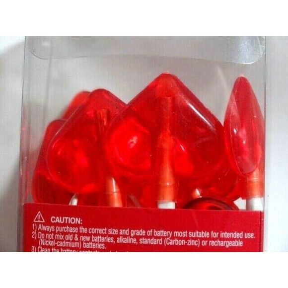 Red Heart-Shaped String Lights 10 LED 3-foot Battery Operated Valentine's Day - Picture 4 of 4